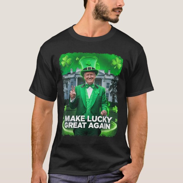 Camiseta Día de los Patrocinadores Trump Gorra Leprechaun (Anverso)