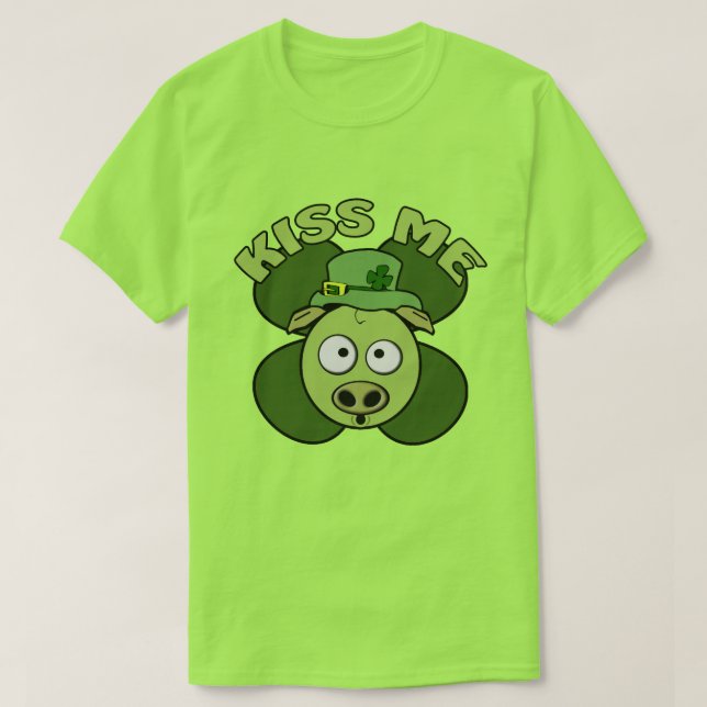 Camiseta Día de los Patrocinadores Verde Bésame Cerdo (Diseño del anverso)