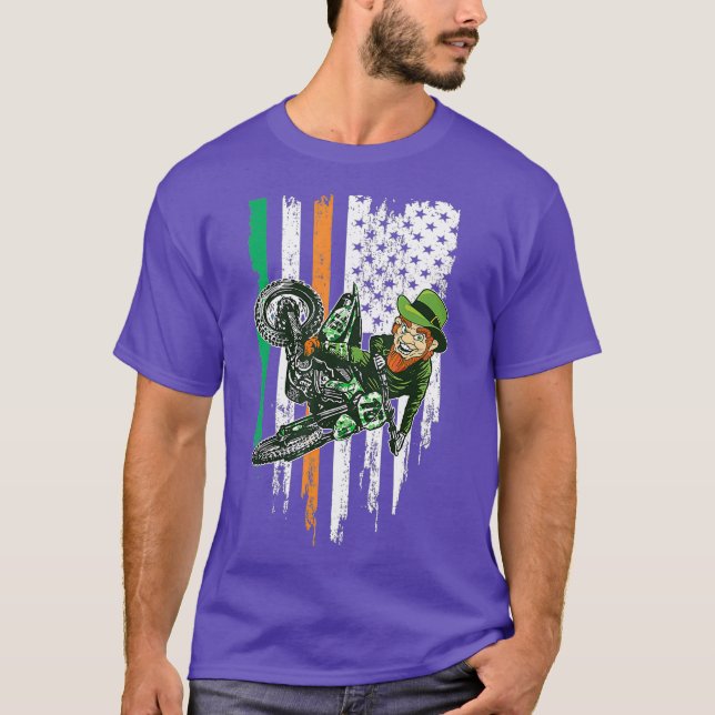Camiseta Día de los Patrones Motocross MX Irish Leprechaun (Anverso)