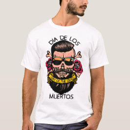 Camiseta dia de los tête de mort mexicaine hipster avec lun