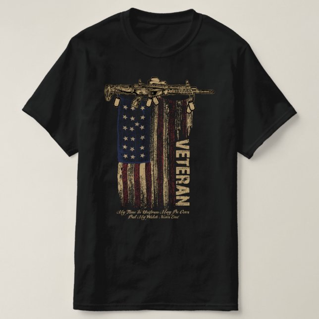 Camiseta día de los veteranos con bandera estadounidense (Diseño del anverso)