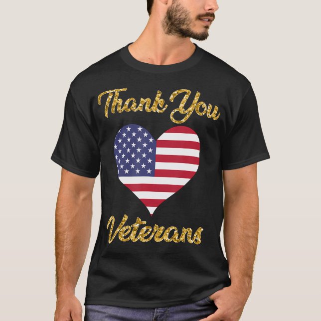 Camiseta Día de los Veteranos con Bandera Estadounidense Pa (Anverso)