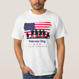 Camiseta Día de los Veteranos de la Bandera Roja Azul 2025 