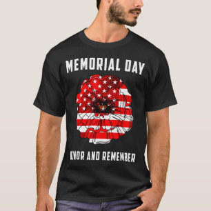 Camiseta Día de los veteranos flor de amapola roja memorial