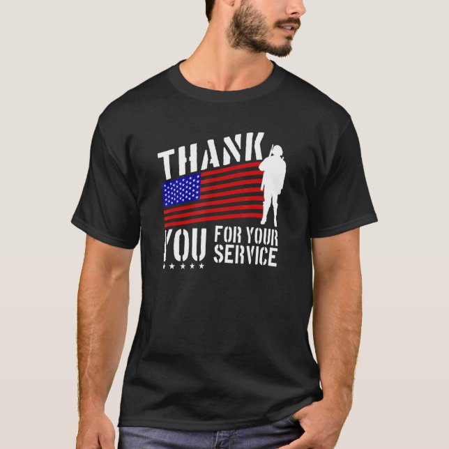 Camiseta Día de los Veteranos Gracias por su Servicio (Anverso)