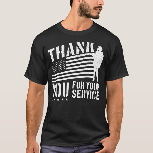 Camiseta Día de los Veteranos Gracias por su Servicio (Anverso)