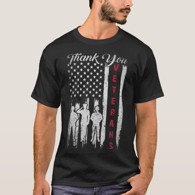 Camiseta Día De Los Veteranos Gracias Veteranos Orgullosos  (Anverso)
