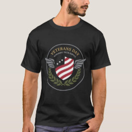 Camiseta Día de los Veteranos Honrando el Escudo de Servici