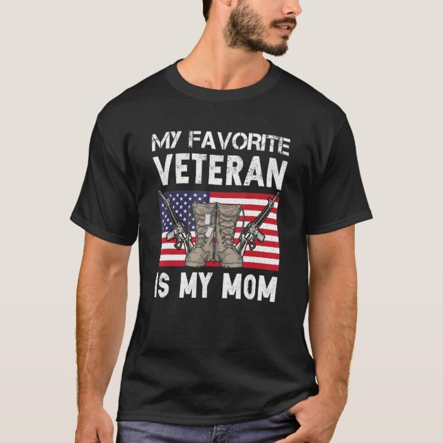 Camiseta Día De Los Veteranos Mi Veterano Favorito Es Mi Ma (Anverso)