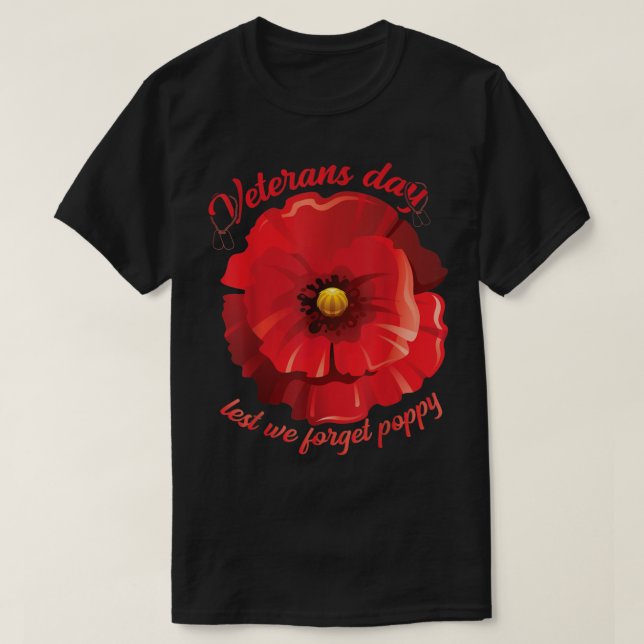 Camiseta día de los veteranos no olvidemos la flor de amapo (Diseño del anverso)