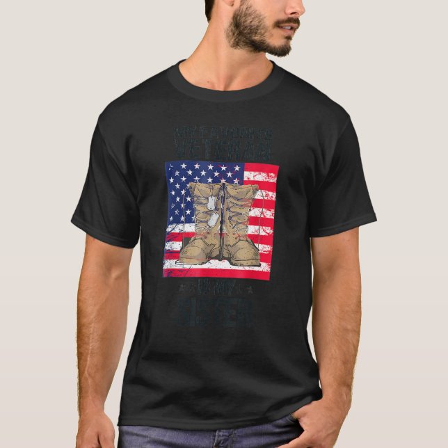 Camiseta Día de los Veteranos Padre Mi Veterano Favorito Es (Anverso)