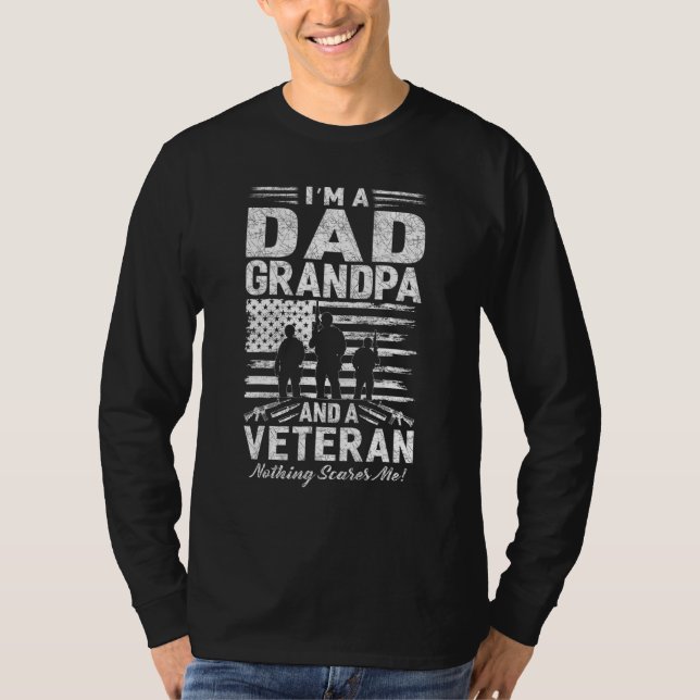 Camiseta Día de los Veteranos Soy Abuelo Papá y Veterano No (Anverso)