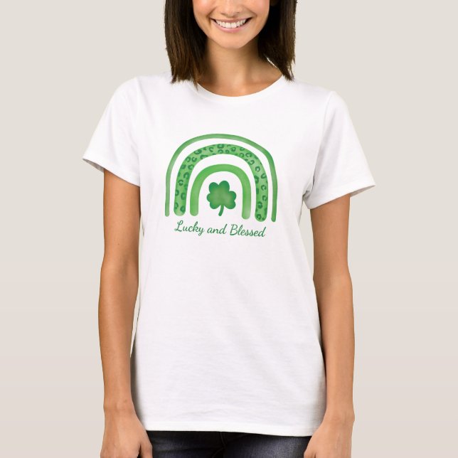 Camiseta Día De Lucky And Blessicks-St Patricks-Irish-Shamr (Anverso)