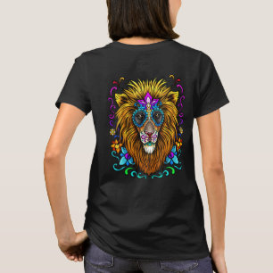 Camiseta Día de Muertos Cara de León Hermoso Colorido Ilus