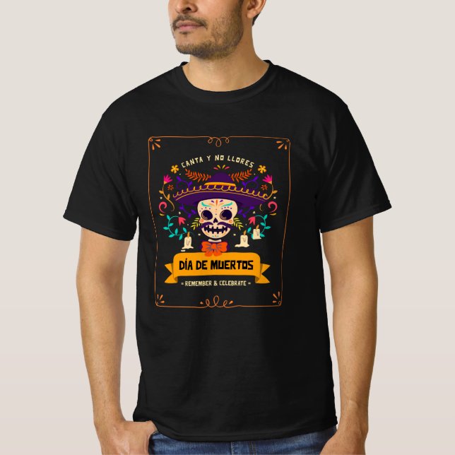Camiseta Día de muertos en el cráneo (Anverso)