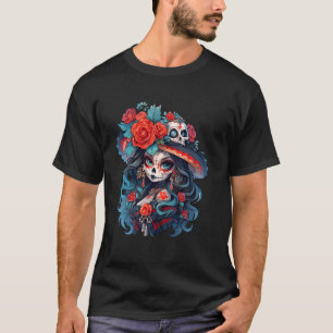 Camiseta Día De Muertos La Catrina Día De Los Muertos Azúca