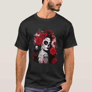 Camiseta Día De Muertos La Catrina Día De Los Muertos Azúca