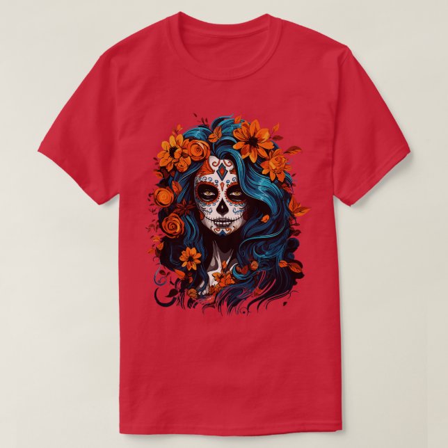 Camiseta Día de Muertos La Catrina Muertos Mujeres 1 (Diseño del anverso)