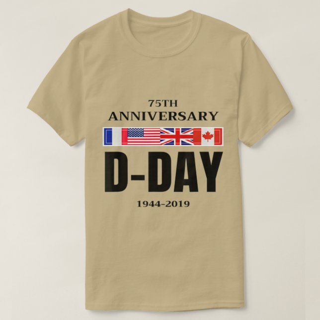 Camiseta Día de Normandía Aterrizaje 75 Aniversario Hombres (Diseño del anverso)