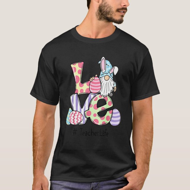 Camiseta Día de Pascua Amor La Vida Del Profesor Pascua Gno (Anverso)