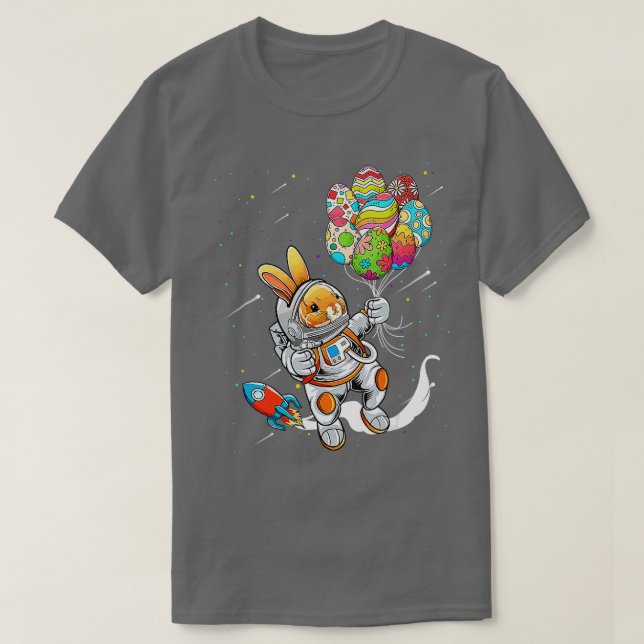 Camiseta Día de Pascua Astronauta Conejo conejo Planeta Hue (Diseño del anverso)