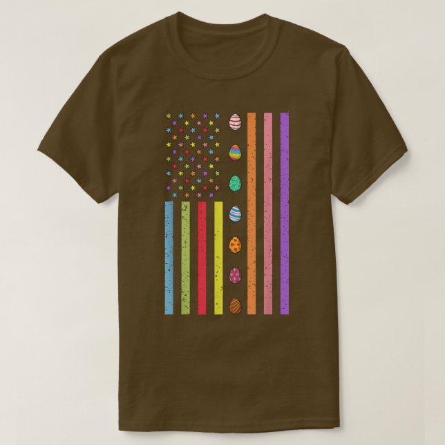 Camiseta Día de Pascua Bandera de Huevos Estadounidenses Ch (Diseño del anverso)