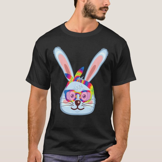Camiseta Día de Pascua Bungalow Face Tie Dye Glasses Día de (Anverso)