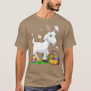 Camiseta Día de Pascua Cabra conejita Orejas Caza de Huevos