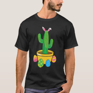 Camiseta Día de Pascua Cactus Bunny Colorful Eggs Impunchab