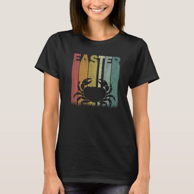 Camiseta Día de Pascua Cangrejo Retro Gráfica Gracioso Disf (Anverso)