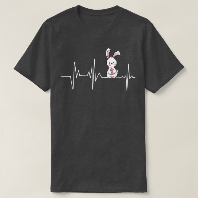Camiseta Día de Pascua Conejo Conejo Conejo Heartbeat Easte (Diseño del anverso)