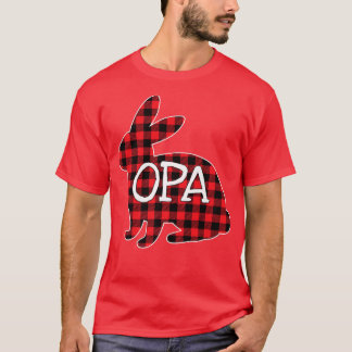 Camiseta Día de Pascua Costume Red Plaid Bunny Gráfica Opa 