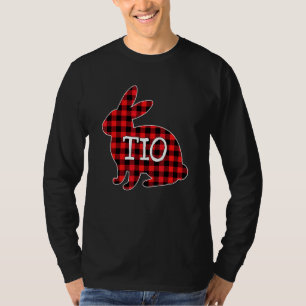 Camiseta Día de Pascua Costume Red Plaid Bunny Gráfico Tio