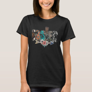 Camiseta Día de Pascua Cuero de Vaca Leopardo Turquesa Occi