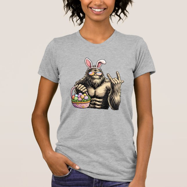 Camiseta Día de Pascua de Bigfoot divertido Huevo de Roca S (Anverso)