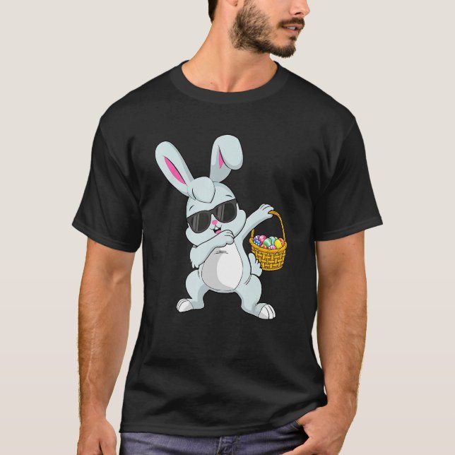 Camiseta Día de Pascua de Conejo Dabbing Eggs Dab Hombres M (Anverso)