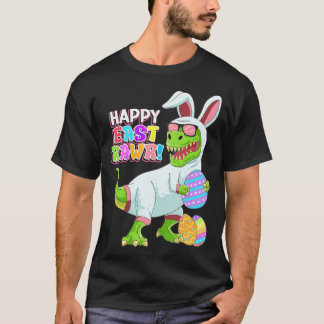 Camiseta Día de Pascua Dinosaurio Gracioso Feliz Oeste T Re