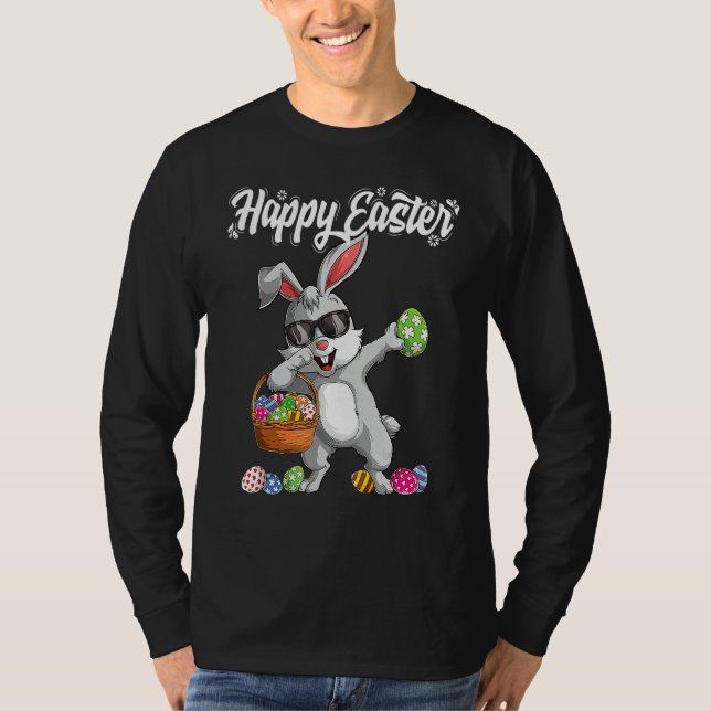 Camiseta Día de Pascua en Conejo Dabbing Eggs Dab Boys Chic (Anverso)