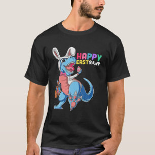 Camiseta Día de Pascua en Conejo de Dinosaurios Huevos niño
