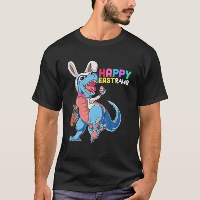 Camiseta Día de Pascua en Conejo de Dinosaurios Huevos niño (Anverso)