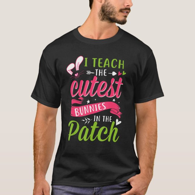 Camiseta Día De Pascua Enseño Los Conejitos Más Cuidadosos  (Anverso)