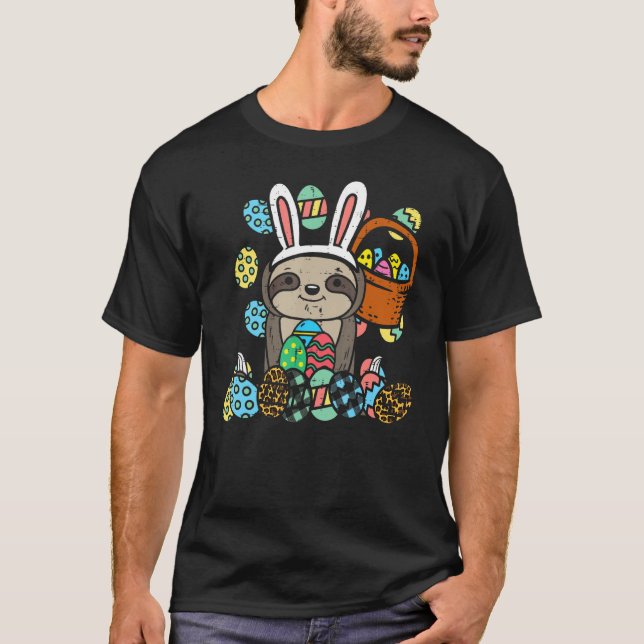 Camiseta Día de Pascua Esmosa Conejita Orejas Huevos Cesta  (Anverso)