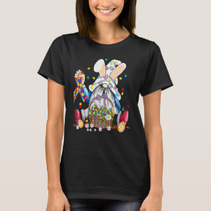 Camiseta Día de Pascua Gnomo Huevo Conejo Rompecabezas Cint