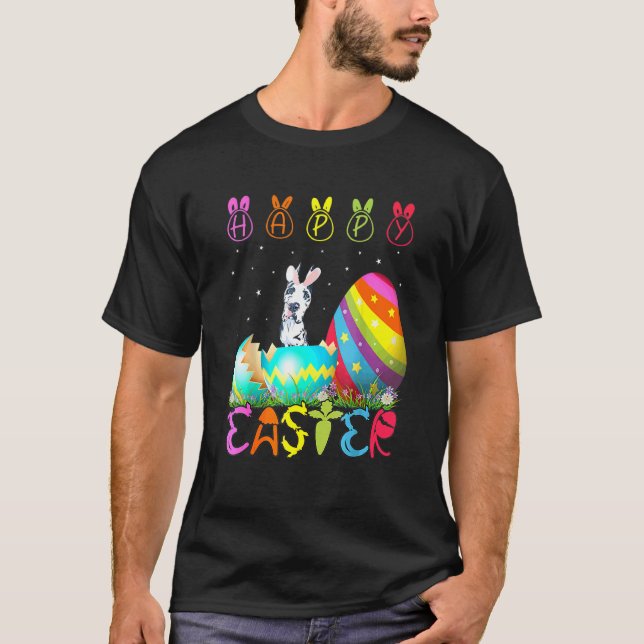 Camiseta Día de Pascua Gran Perro Dane Familia Pascua C (Anverso)