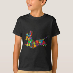 Camiseta Día de Pascua Huevos Coloridos de Bysket Cazando H
