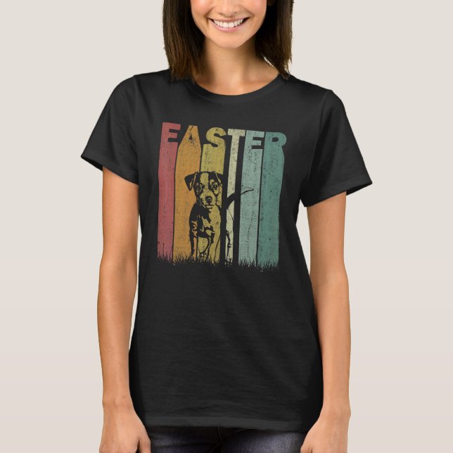 Camiseta Día de Pascua Jack Russell Terrier Dog Gráfica Pas (Anverso)