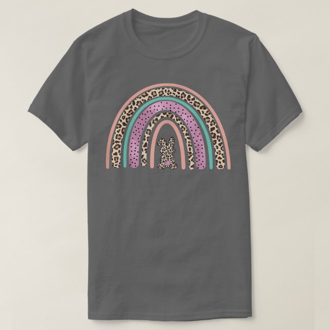 Camiseta Día de Pascua Leopardo del Arcoiris Mujeres cazado (Diseño del anverso)