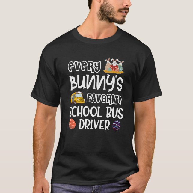 Camiseta Día de Pascua para Conductor de Autobús Escolar Fa (Anverso)