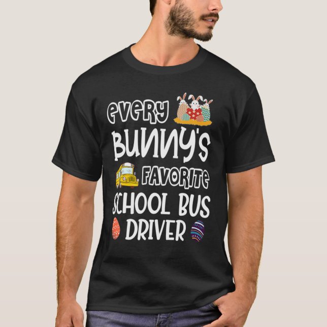 Camiseta Día de Pascua para Conductor de Autobús Escolar Fa (Anverso)