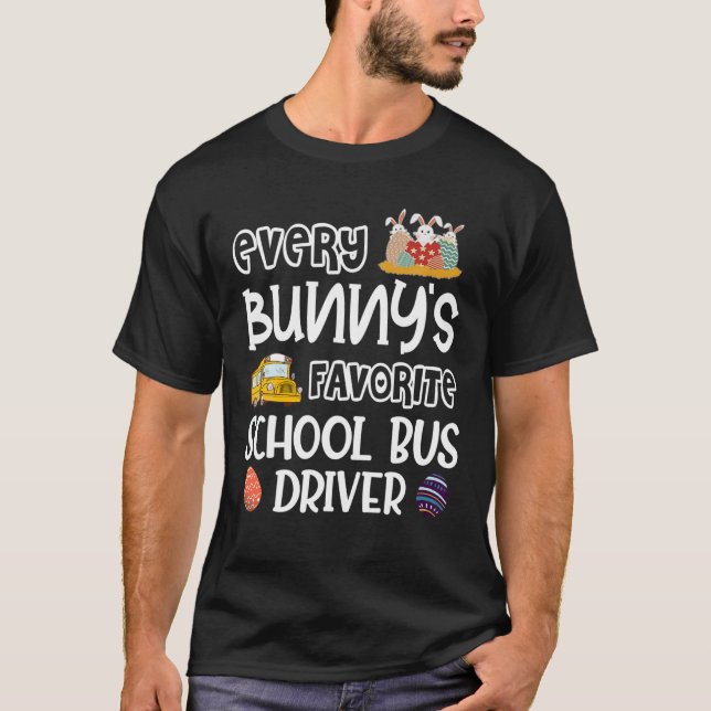 Camiseta Día de Pascua para Conductor de Autobús Escolar Fa (Anverso)